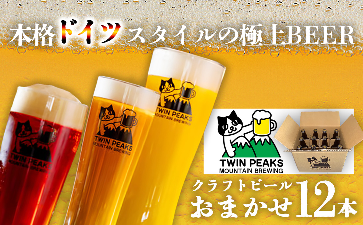 Twin Peaks Mountain Brewingのクラフトビールおまかせ 12本セット【 つくば市 ふるさと納税 クラフトビール ビール お酒 酒 麦酒 地ビール ドイツ ドイツビール 飲み比べ 】