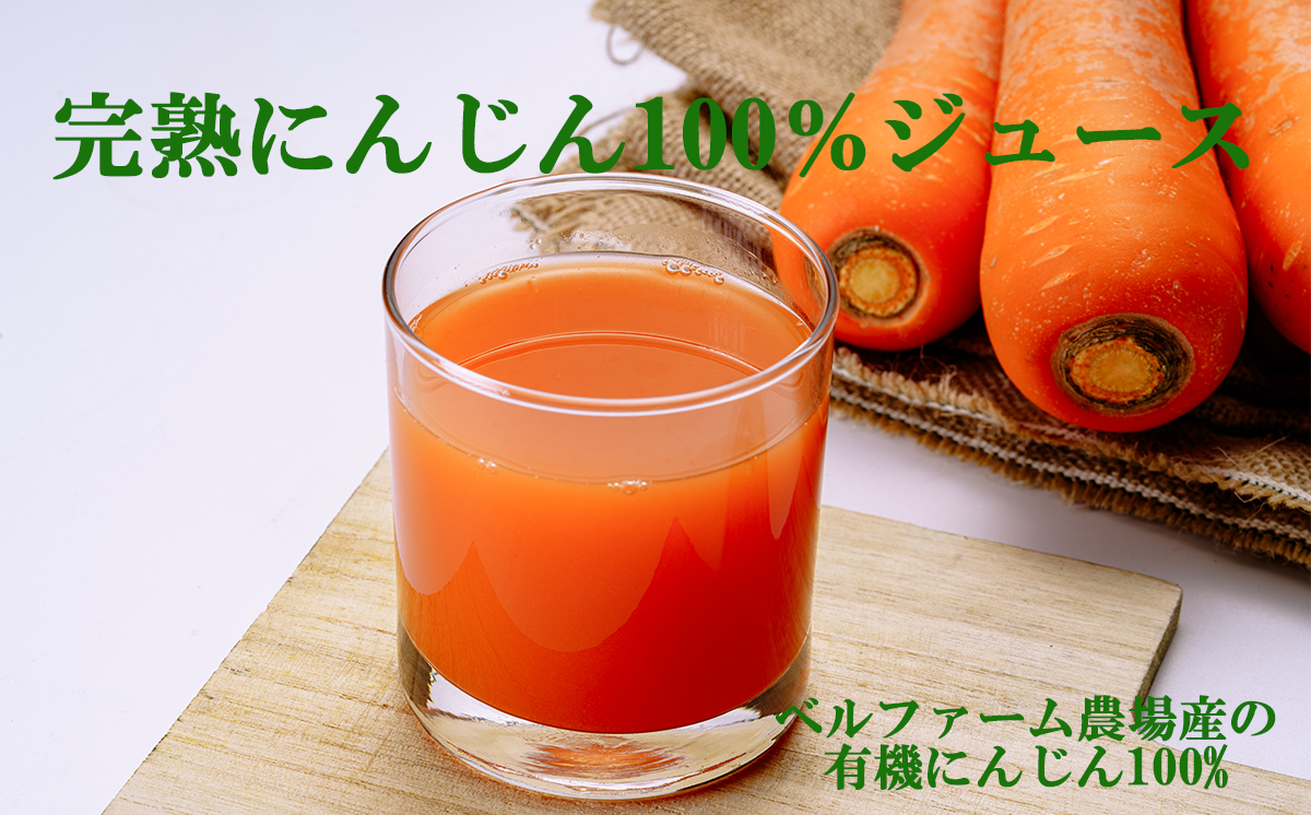 【12ヵ月連続お届け】ベルファームつくばのにんじんジュース 100% 100g × 30袋 ＜離島・沖縄配送不可＞【 茨城県 つくば市 にんじん ニンジン 人参 ジュース 健康 無農薬 新鮮 オーガニック フレッシュジュース 無添加 定期便 】