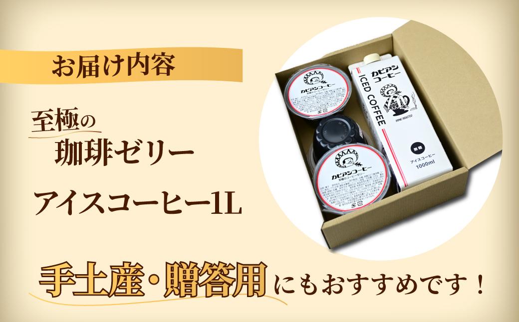 カピアンコーヒー　至極の珈琲ゼリー&アイスコーヒーセット(ゼリー3個&アイスコーヒー1L)【1563983】