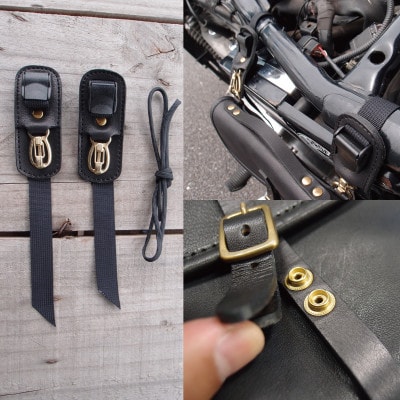 ラフテール　Gazelle ブラック　ワンタッチ着脱の二輪用鞄　栃木レザー製シュリンクレザー使用【1710633】