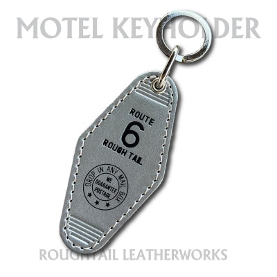 ラフテール【栃木レザー製牛革使用　モーテルキーホルダー】シルバー×ブラック【1712381】