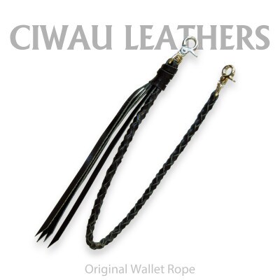 Ciwau leathers　【ウォレットロープ　四つ編みロープ46cm】ブラック【1578918】