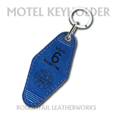 ラフテール【栃木レザー製牛革使用　モーテルキーホルダー】ブルー×ブラック【1712384】