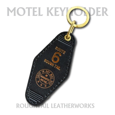 ラフテール【栃木レザー製牛革使用　モーテルキーホルダー】ブラック×ブラス【1712387】