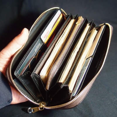 ラフテール【ロングZIPウォレット　URBAN GRAIN】ブラック　CW-UG-BKBK-LZ【1618837】