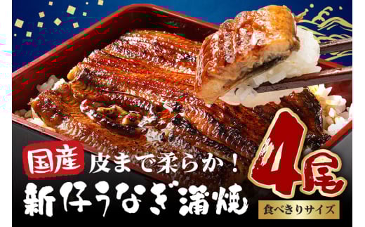 やわらか国内産 うなぎ蒲焼 食べ切りサイズ! 100〜120g 4尾 計400g以上 ふっくら蒲焼き ブランド鰻使用 秘伝のタレ・山椒付き 湯煎で簡単調理 うな丼 ちらし寿司 贈答用 ギフト 冷蔵配送 国産 茨城県 潮来市 (A23-010)