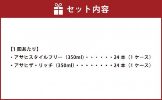 スタイルフリー(糖質0) 350ml缶 24本入＋ザ・リッチ 350ml缶 24本入 2ヶ月に1回×3回便（定期便）