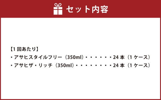 スタイルフリー(糖質0) 350ml缶 24本入＋ザ・リッチ 350ml缶 24本入 3ヶ月に1回×4回便（定期便）