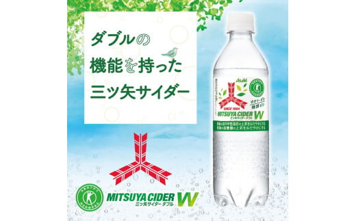 三ツ矢サイダー　W（ダブル）【特定保健用食品】時間指定可能　485ml × 1ケース (24本)