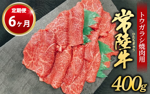 【定期便 6ヶ月】【希少部位】常陸牛トウガラシ焼肉用400g（茨城県共通返礼品 茨城県産）