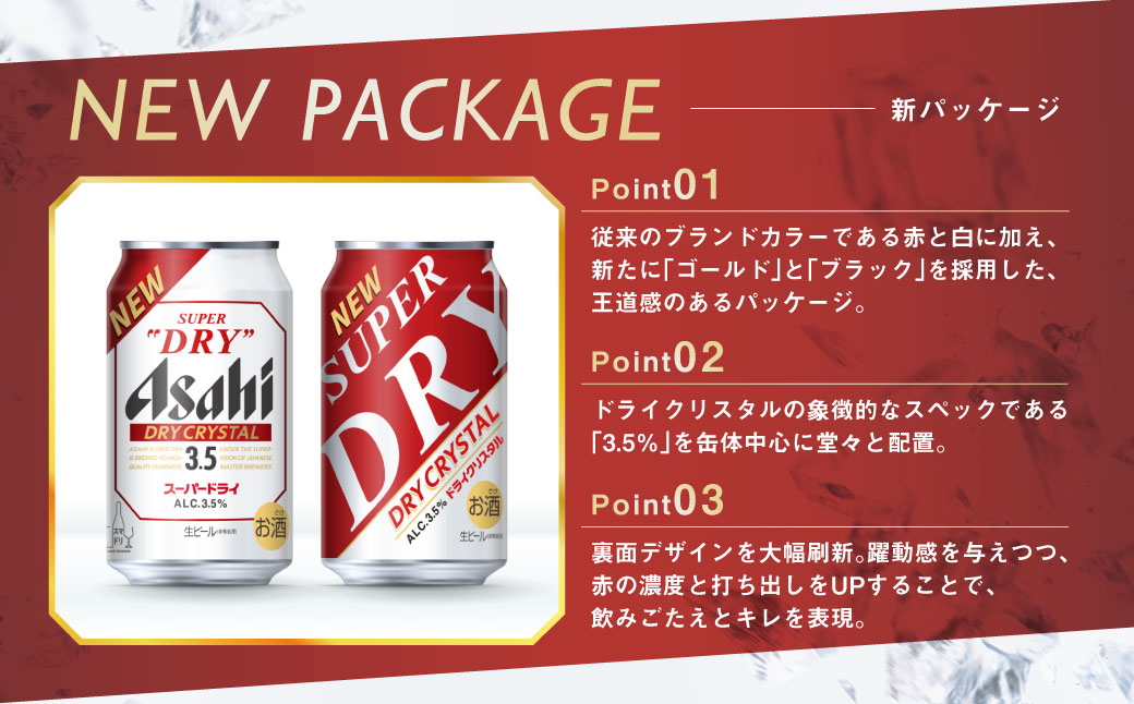【4ヶ月定期便】アサヒスーパードライAlc3.5%【ドライクリスタル】 350ml×24本（1ケース） アサヒビール 酒 お酒 ビール アルコール 3.5% 常温 茨城県 守谷市 送料無料