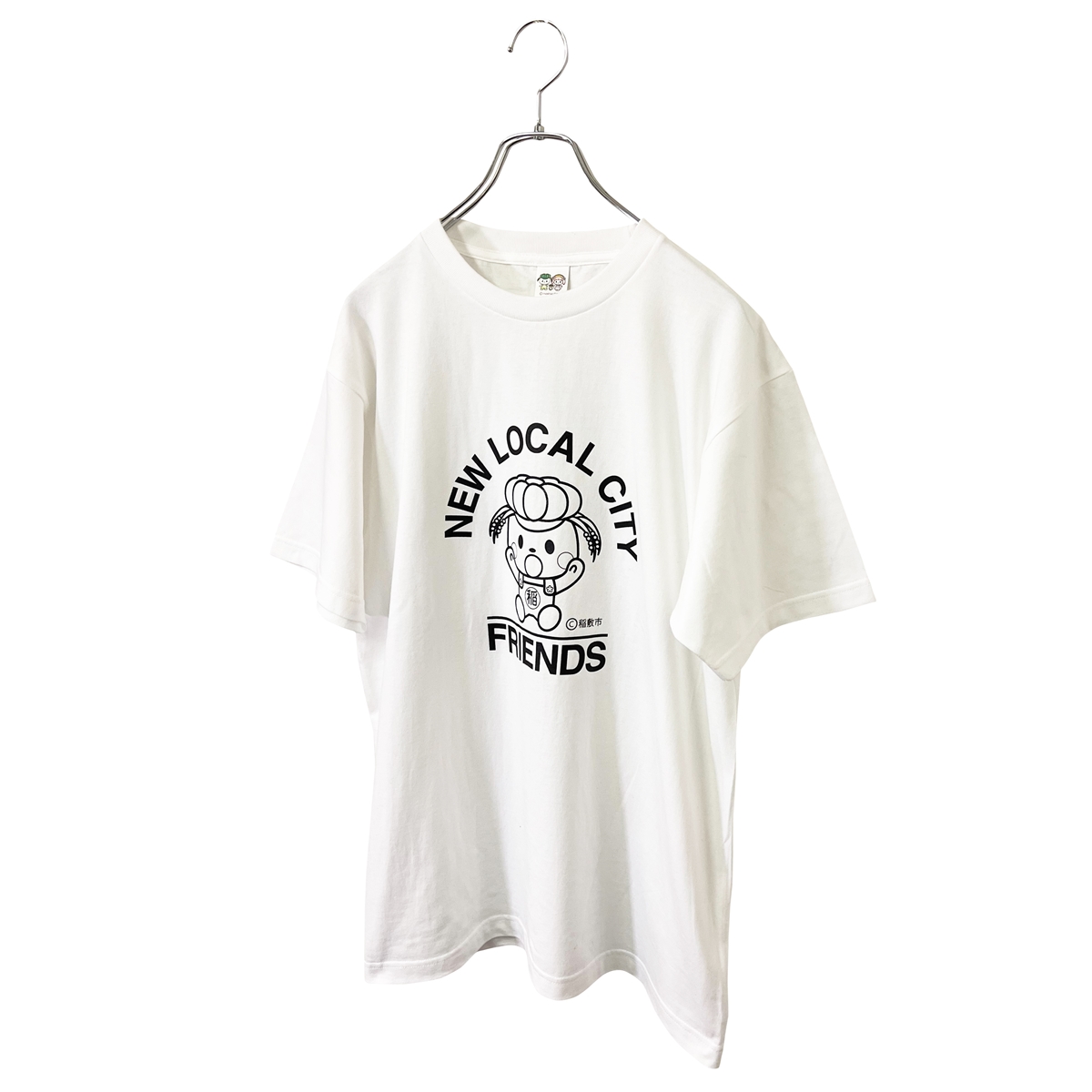 稲敷市オリジナルTシャツ「いなのすけTシャツ」[白・Lサイズ]｜オリジナル 半袖 シャツ イラスト プリント アパレル かわいい [1589]