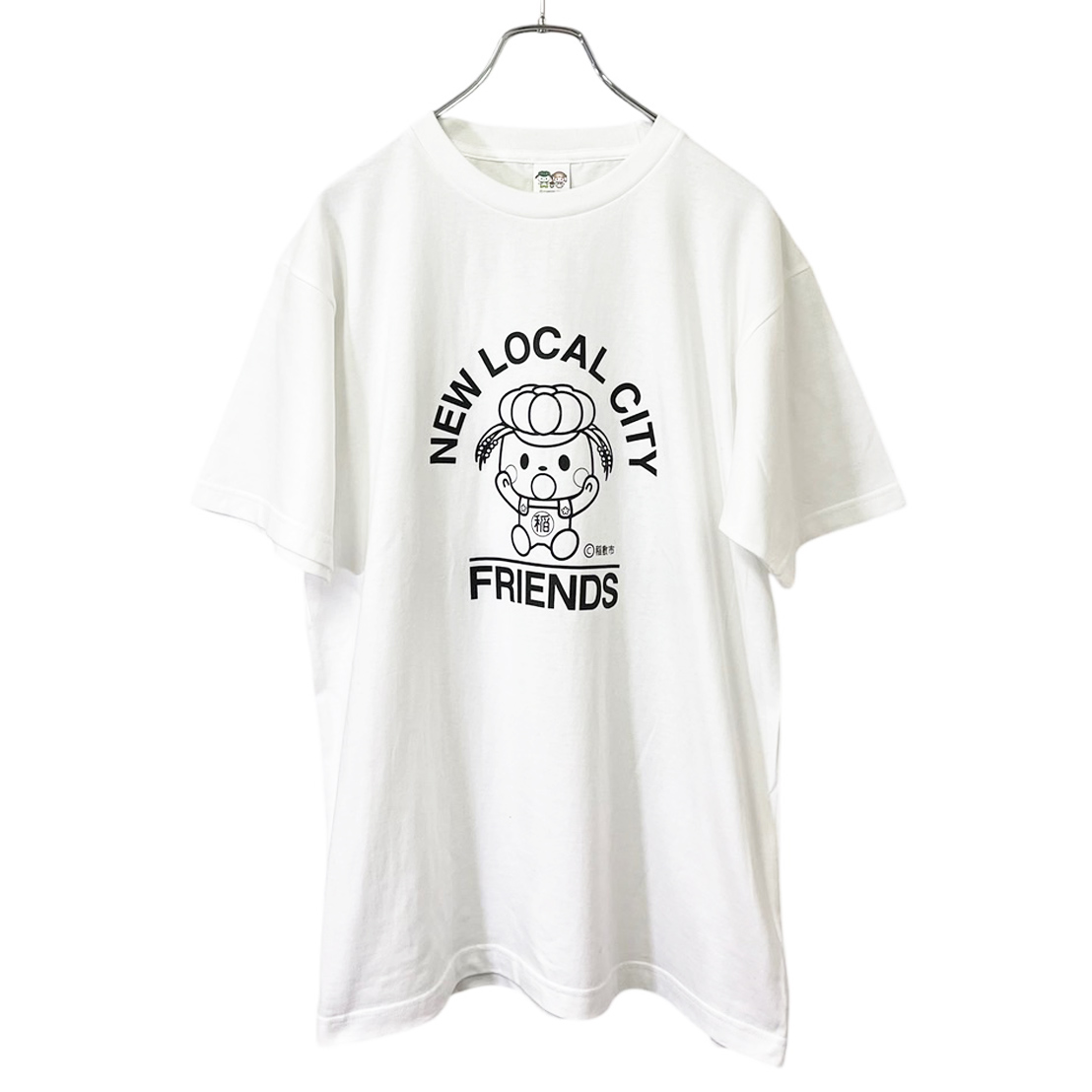 稲敷市オリジナルTシャツ「いなのすけTシャツ」[白・Mサイズ]｜オリジナル 半袖 シャツ イラスト プリント アパレル かわいい [1588]