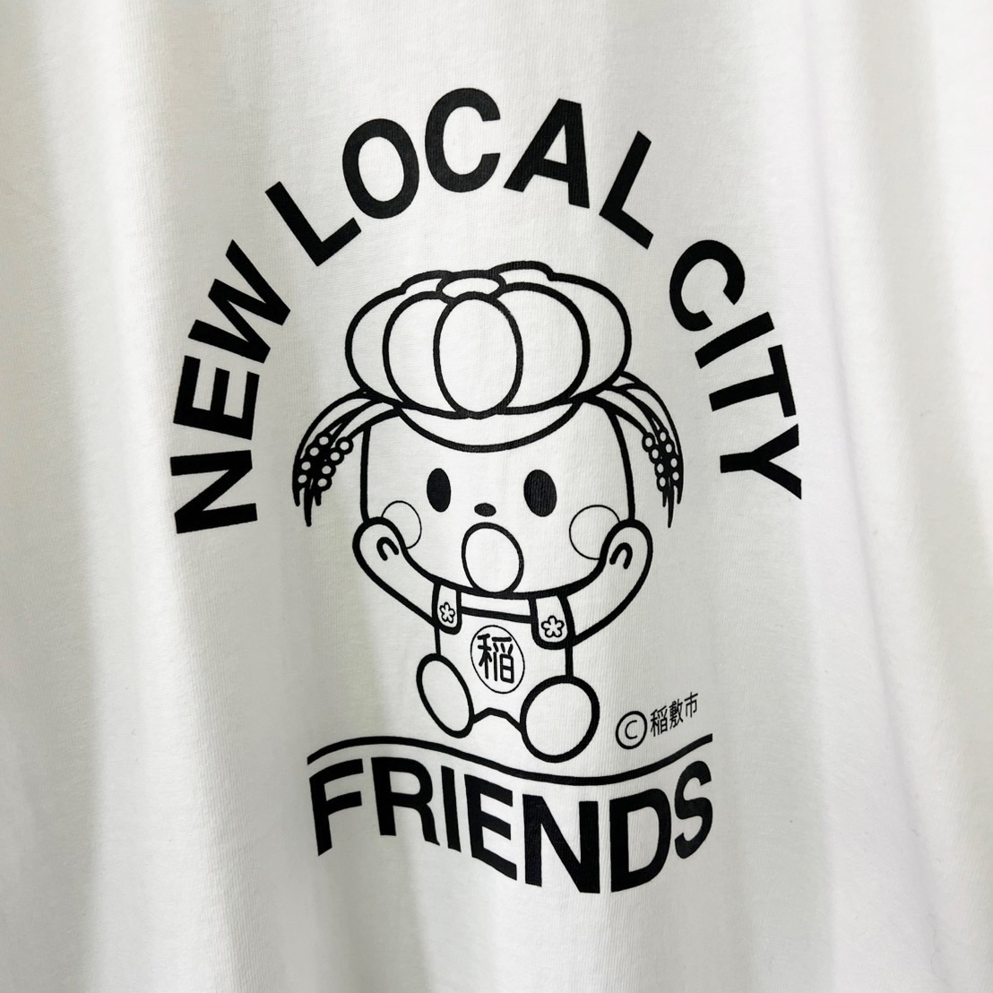 稲敷市オリジナルTシャツ「いなのすけTシャツ」[白・Mサイズ]｜オリジナル 半袖 シャツ イラスト プリント アパレル かわいい [1588]