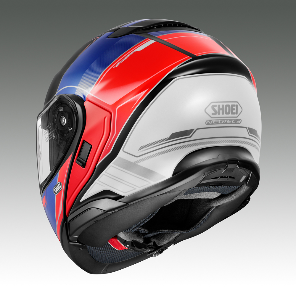 SHOEIヘルメット【NEOTEC 3 SHARPEN (RED／BLUE)】L フィッティングチケット付き｜フェイスカバー システム ネオテック シャープン バイク ツーリング ショウエイ [2036]