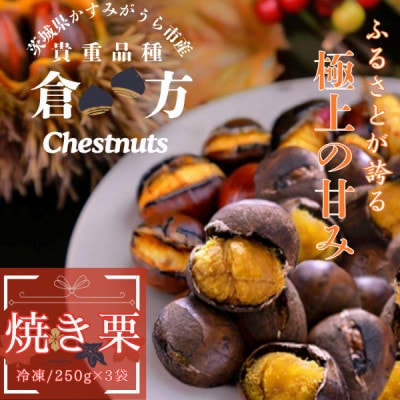 甘さ抜群!貴重品種『倉方』の焼き栗　250g×3セット(冷凍)【配送不可地域：離島】【1139620】