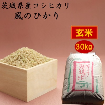 茨城県産コシヒカリ風のひかり30kg(玄米)【1398974】
