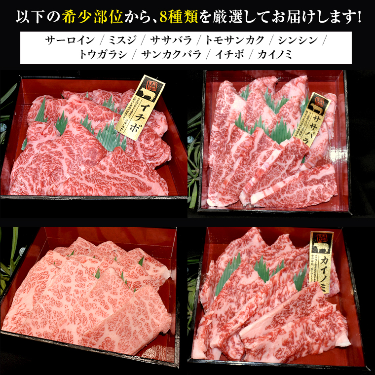 【 常陸牛 希少部位 】 焼肉 食べ比べ8種セット（茨城県 共通返礼品 製造地：守谷市）箱入り 国産 焼き肉 牛肉 やきにく ブランド牛 肉 サーロイン [BX92-NT]