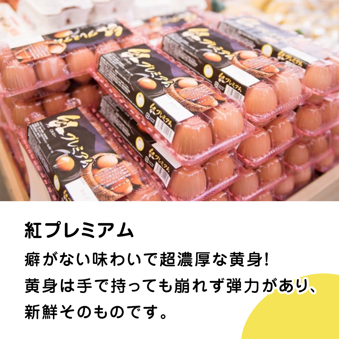 紅プレミアム 卵 と 紅たまご 食べ比べ セット 50個 （ 各 20個 入り ＋ 割れ保障  各 5個 ） 独自飼料 濃厚 おいしい玉子 玉子 たまご サンサンエッグ タンパク質 [CX05-NT]