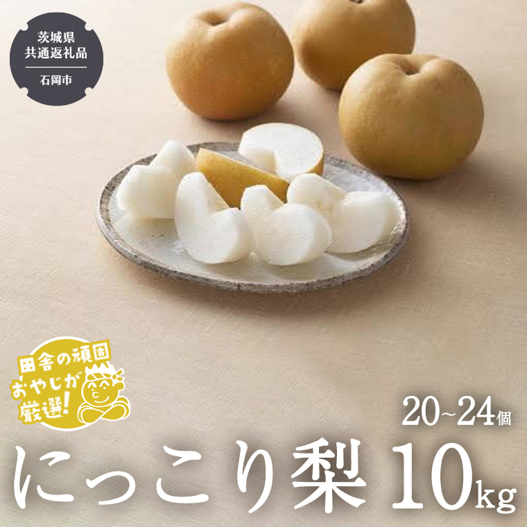 にっこり梨 10kg（20〜24個）【10月より発送開始】（茨城県共通返礼品：石岡市産）田舎の頑固おやじが厳選！ 梨 なし ナシ 果物 フルーツ 茨城県産 [BI431-NT]