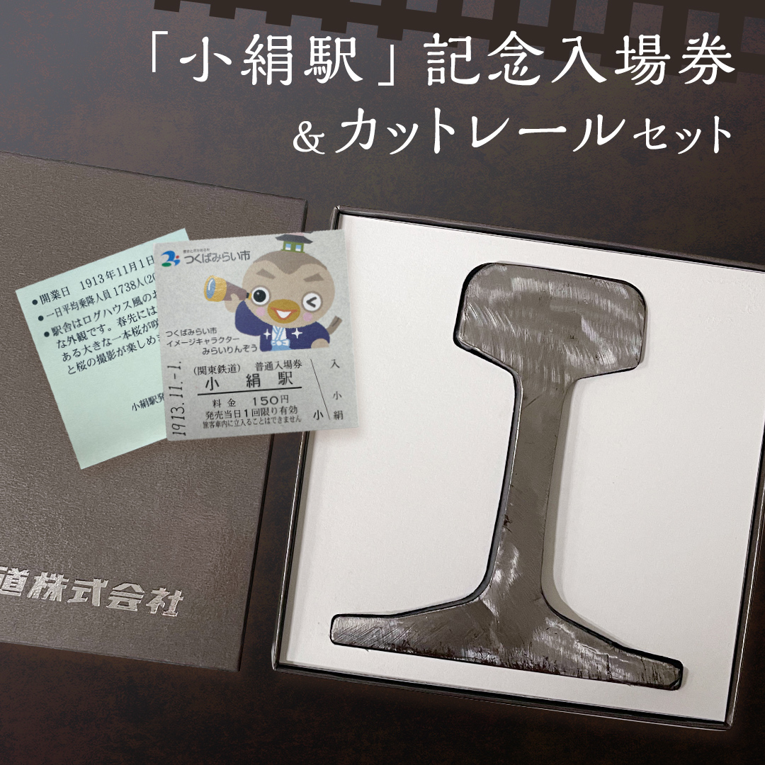 「 小絹駅 」 記念入場券 ・ カットレール セット 鉄道 関東鉄道 常総線 小絹駅 鉄道ファン つくばみらい市 みらいりんぞう ふるさと納税限定 [EE01-NT]