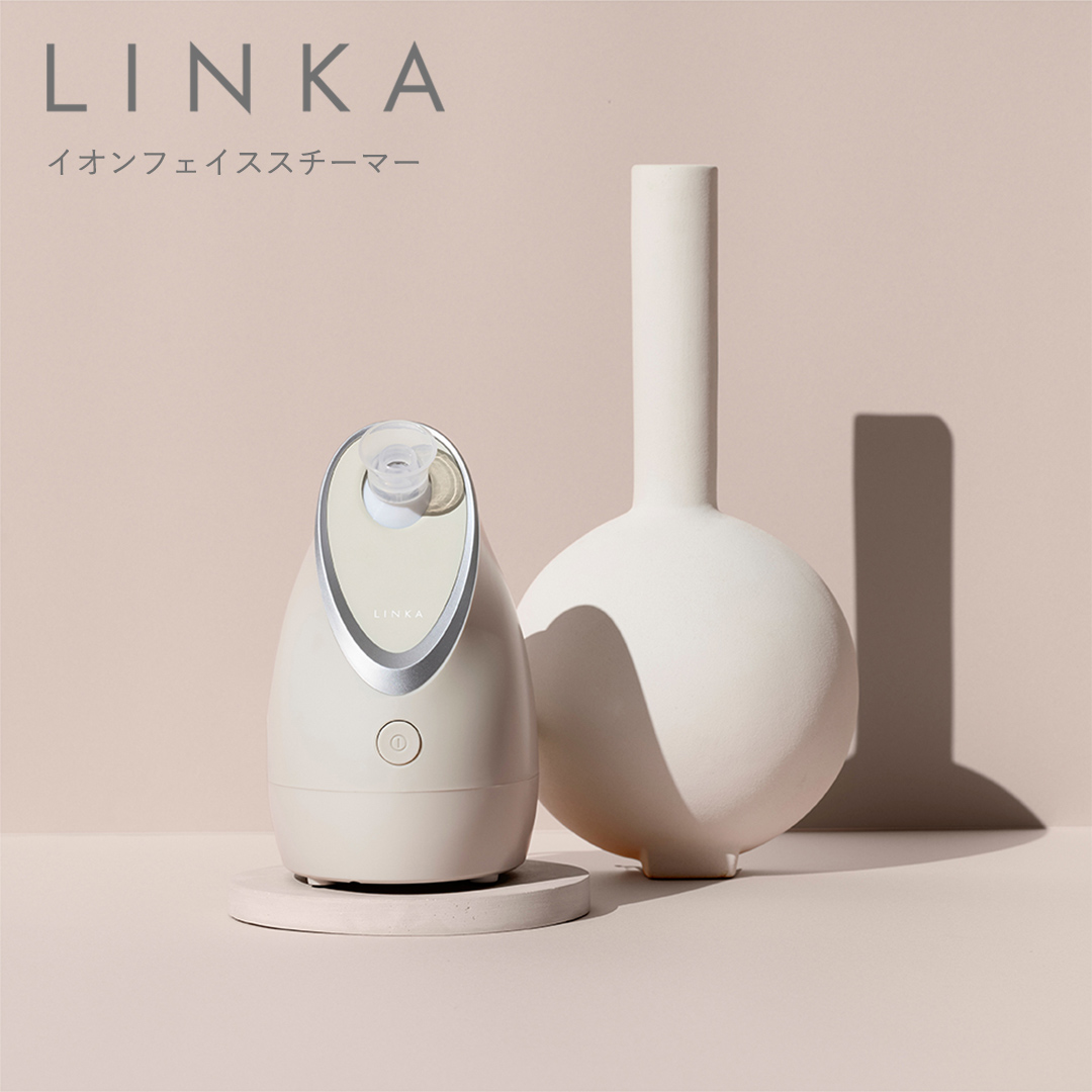 LINKA イオン フェイス スチーマー スチーマー 美顔器 美容 リンカ アロマ 癒し リラックス エステ [EV01-NT]