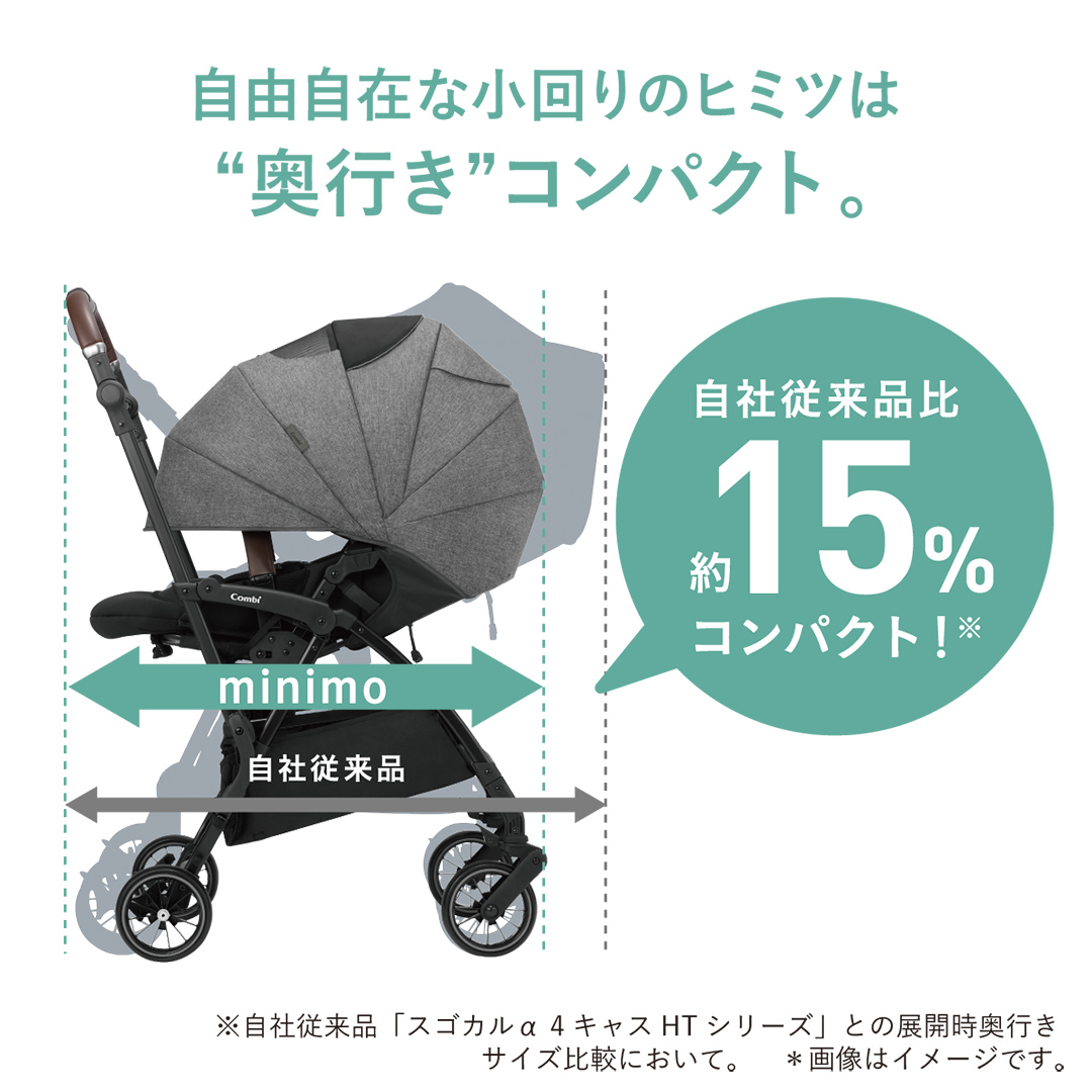 【 コンビ 】スゴカルminimo plus エッグショック （レーヴグレー）118978 ベビーカー a型 軽量 コンパクト ベビー用品 出産準備 出産 [AA69-NT]