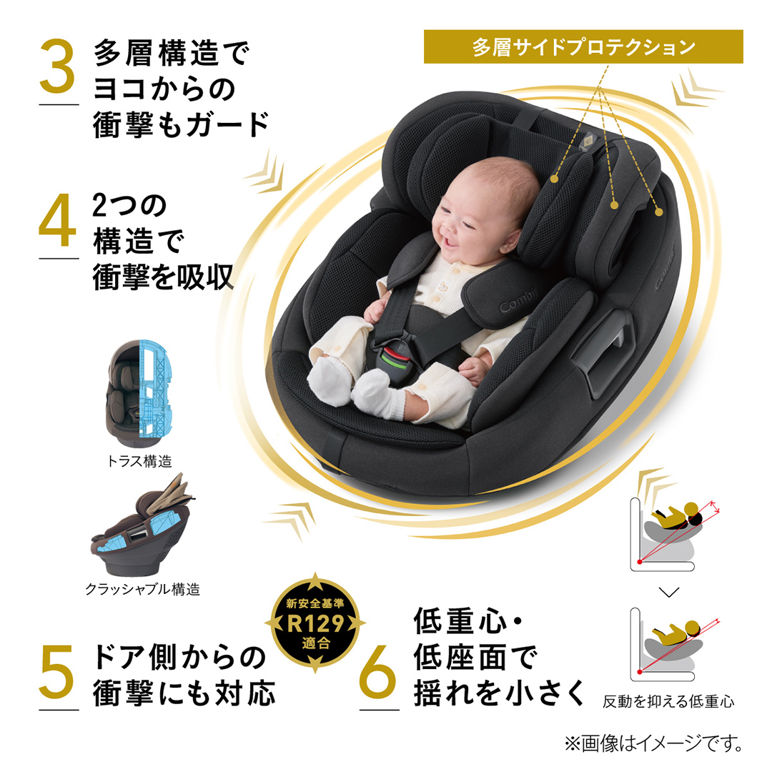 【 コンビ 】THE S R129 エッグショック ZF （ネイビー）119502 チャイルドシート ジュニアシート ISOFIX R129 新生児 1歳 2歳 3歳 [AA85-NT]