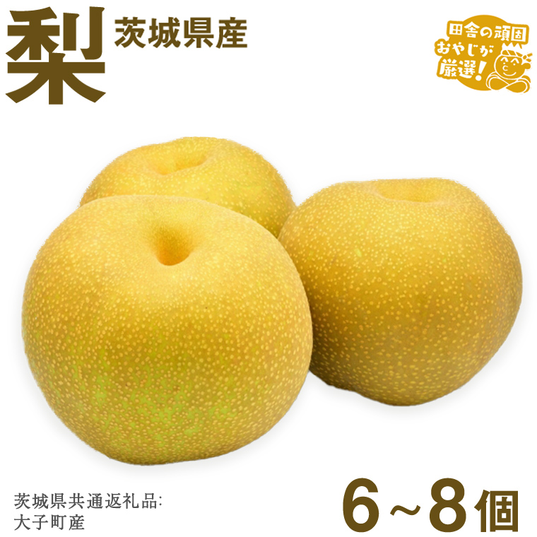 梨 6〜8個【2026年12月より発送開始】（茨城県共通返礼品 [梨]：大子町産）田舎の頑固おやじが厳選！  梨 高糖度 ギフト 甘い スイーツ デザート フルーツ 美味しい [BI299-NT]