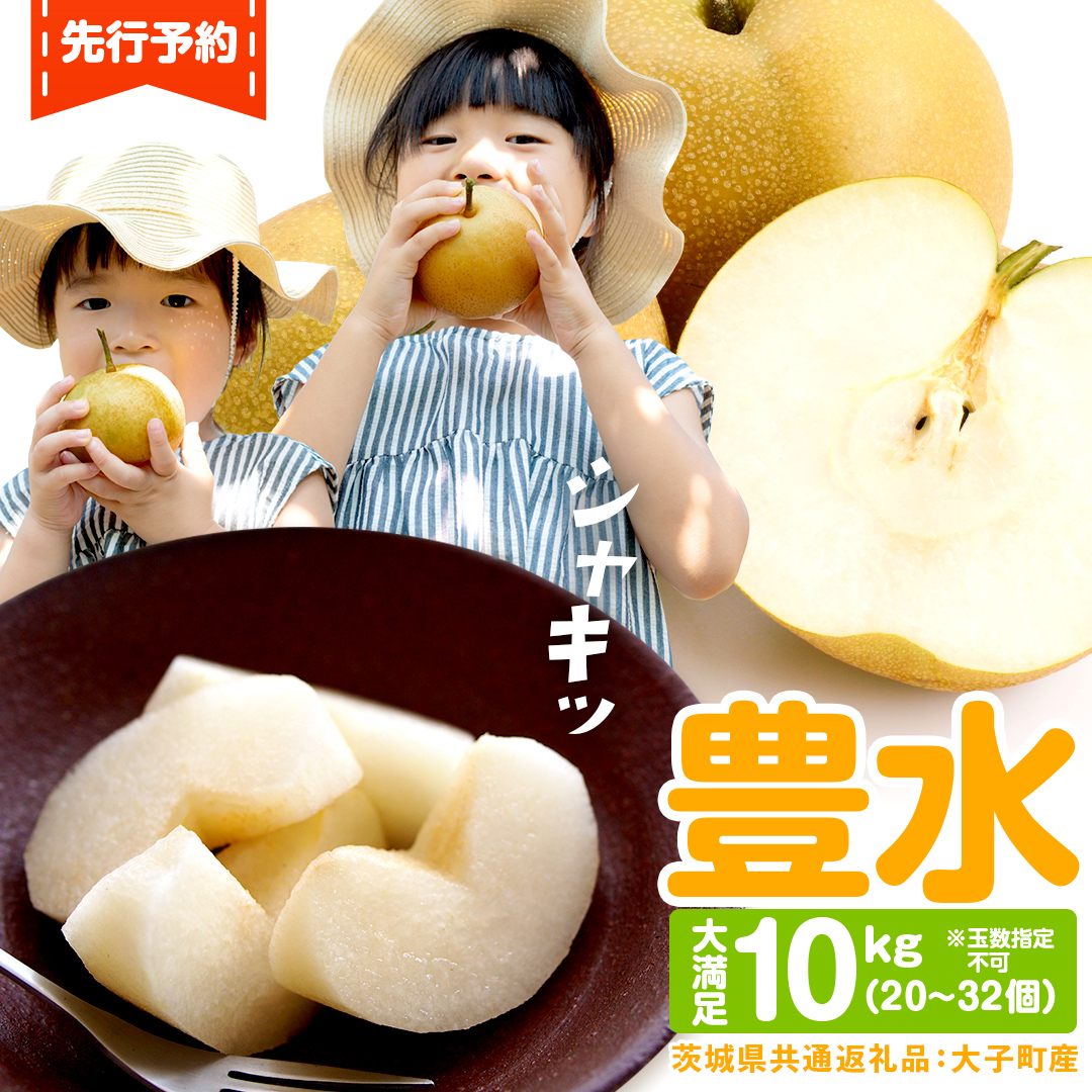 梨 豊水 約10kg 20～32個【2026年9月より発送開始】（茨城県共通返礼品 [梨]：大子町産）田舎の頑固おやじが厳選！ 梨 豊水 高糖度 ギフト 甘い 美味しい フルーツ デザート [BI305-NT]