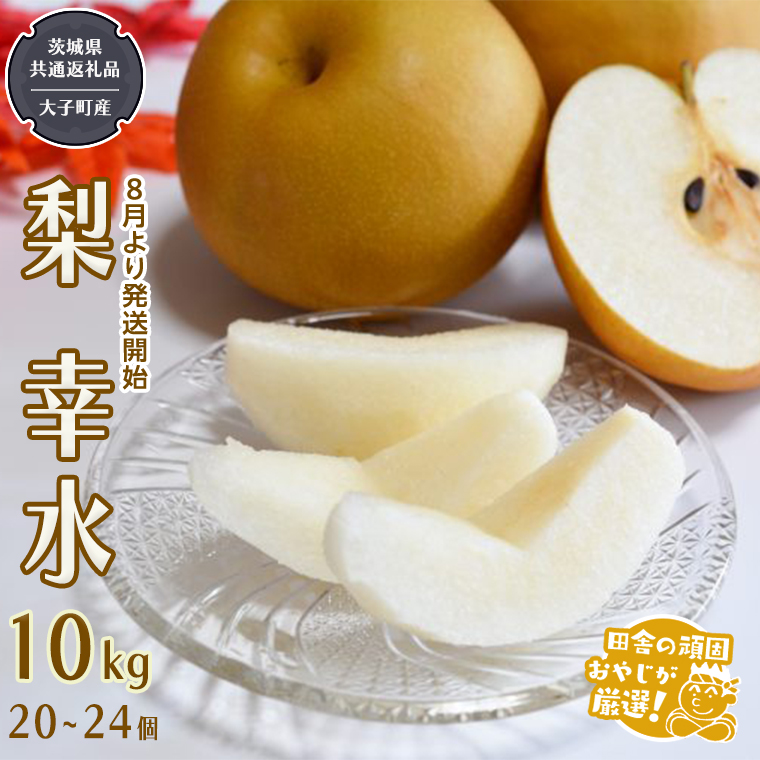 梨 幸水 10kg（20～24個 ）【2026年8月より発送開始】（茨城県共通返礼品 [梨]：大子町産）田舎の頑固おやじが厳選！ 梨 幸水 高糖度 ギフト 甘い フルーツ 美味しい デザート [BI303-NT]