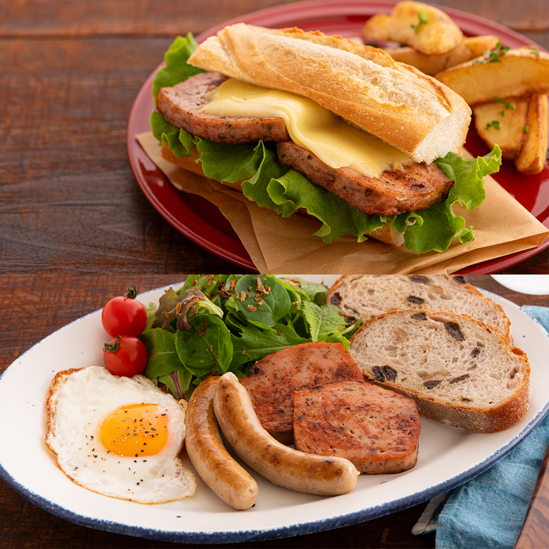 【2026年4月より順次出荷】職人が作る タマネギ香る！ジャーマンミートローフと無塩せき粗挽きソーセージ 味わいセット いくとせ 国際線 ファーストクラス ビジネスクラス 機内食 グルテンフリー 卵不使用 国産豚肉 ビール お酒 ワイン 手造り ソーセージ ミートローフ SDGs フードロス アップサイクル たまねぎ オニオン おいしい 肉 フードテック [DK15-NT]