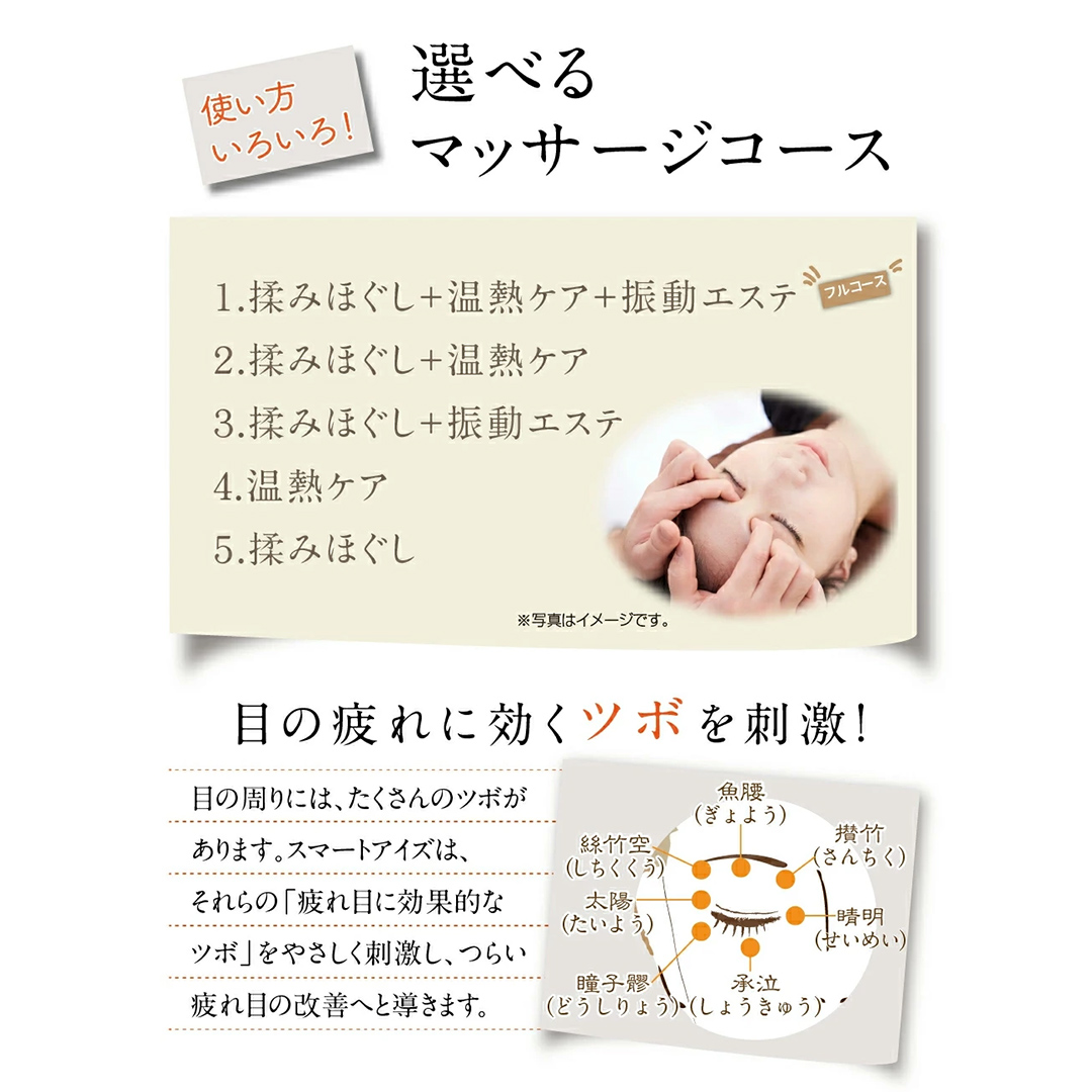 アイマッサージャー 【 美ルル スマートアイズ 】 目元エステ アイケア 美容 目元 マッサージ もみほぐし 温熱 疲れ 疲労 [DD49-NT]