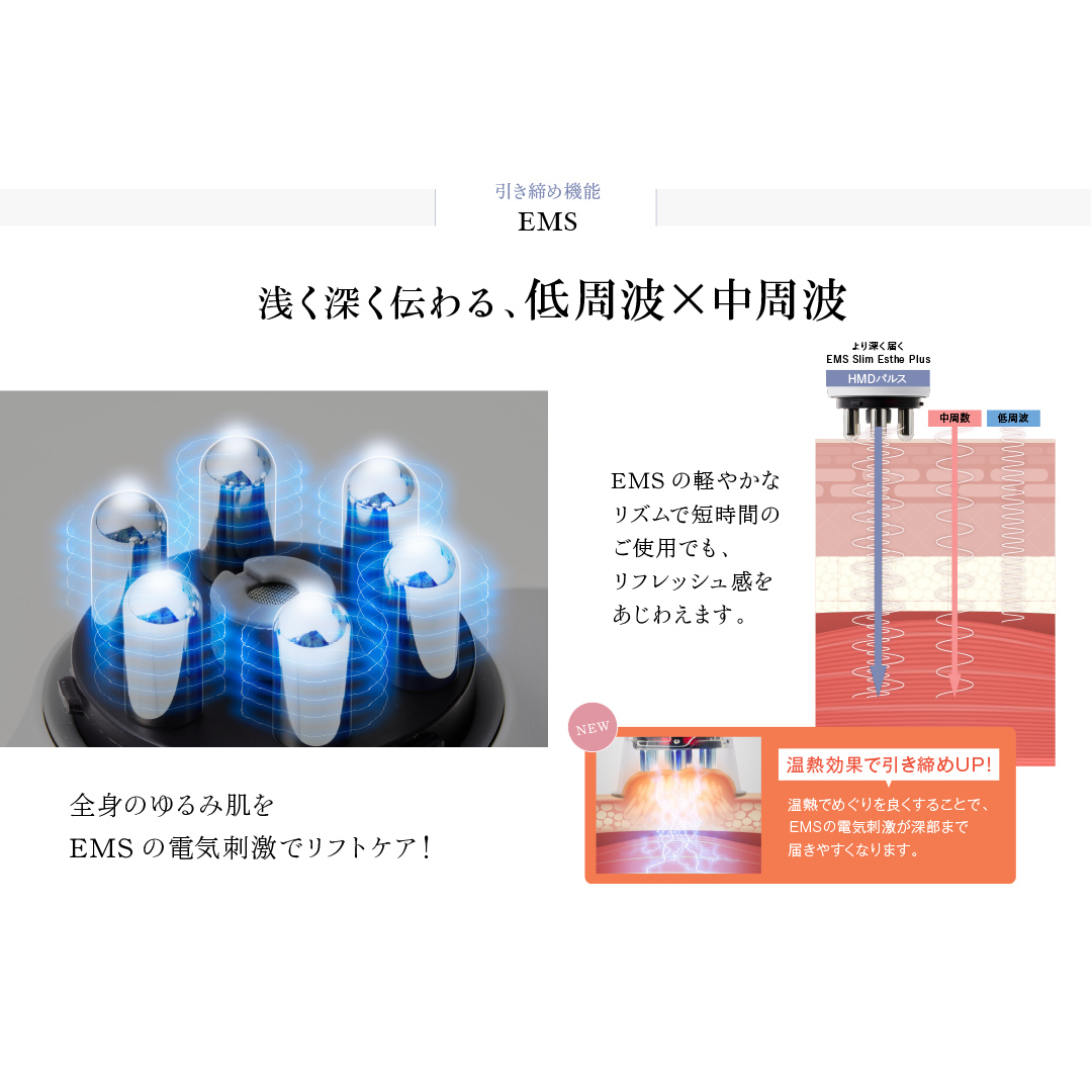 【ギフト対応可】WAVE WAVE EMS Slim Esthe Plus 吸引 温熱 LED ダイエット セルライト むくみ フェイスケア ボディケア 全身ケア コードレス 自宅エステ サロン級 セルフケア [AG234-NT]