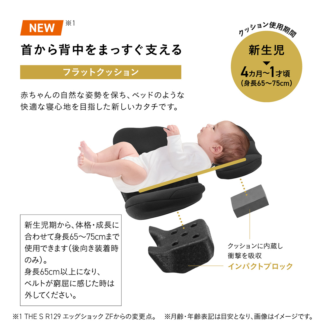 【コンビ】THE S R129 エッグショック ZG　ブラウン（BR）119951チャイルドシート ISOFIX 回転式 セパレート R129 新生児から4才 ベビー用品 出産準備 出産 ［AA104-NT］