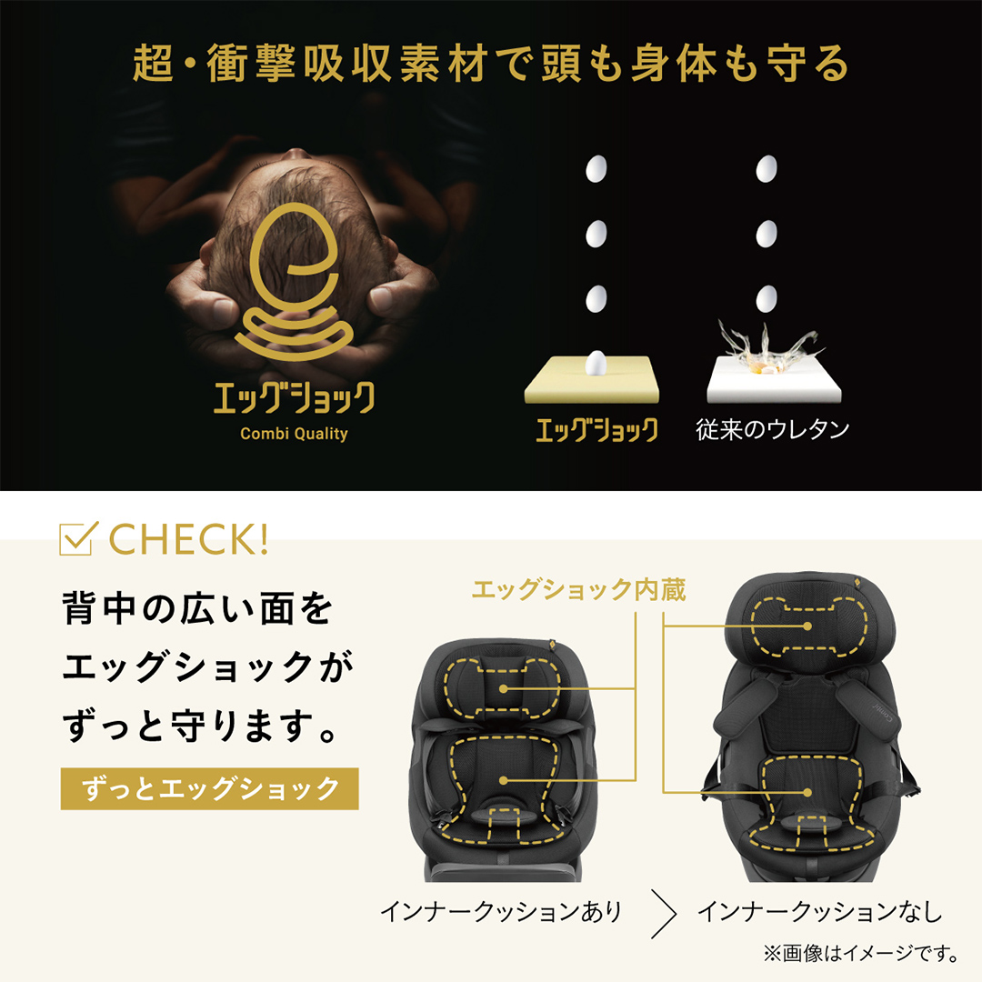 【コンビ】THE S R129 エッグショック ZG　ブラウン（BR）119951チャイルドシート ISOFIX 回転式 セパレート R129 新生児から4才 ベビー用品 出産準備 出産 ［AA104-NT］