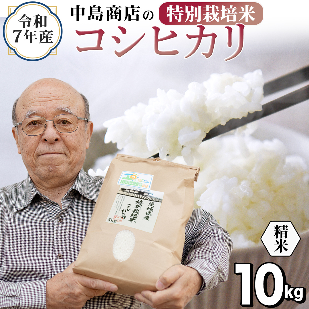＜ 新米 ＞ 令和7年産 茨城県産 精米 特別栽培米 コシヒカリ 10kg （5kg×2袋） 白米 こしひかり 米 コメ こめ 単一米 限定 茨城県産 国産 美味しい お米 おこめ おコメ[EH33-NT]