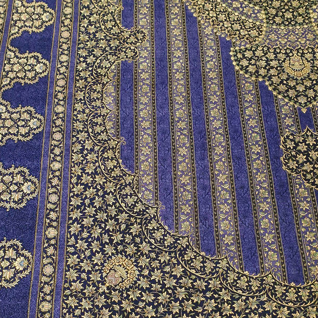 【 限定1品 】オリエンタル絨毯（シルク100％手織り）マルーフ・モサヴィ　298×195cm（FN-70374）