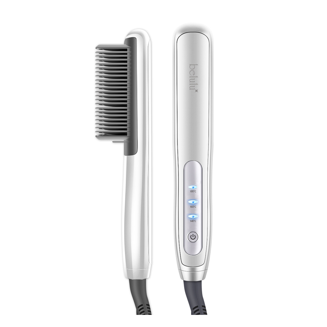 【ギフト対応】 美ルル モテストレートブラシ ヒートブラシ ヘアアイロン 湿気 癖毛 寝癖 ヘアスタイル コームアイロン ヘアケア USB コンパクト ヘアブラシ[DD123-NT]
