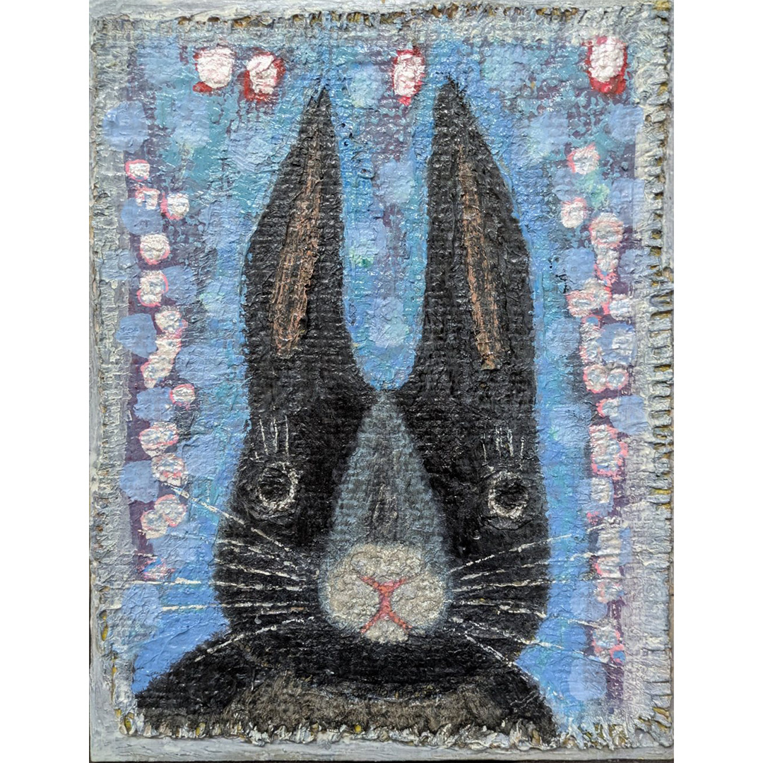 【 限定 1点 】 うさぎ・クロちゃん 絵画 絵 アート アトリエ 飛動庵 [BG39-NT]