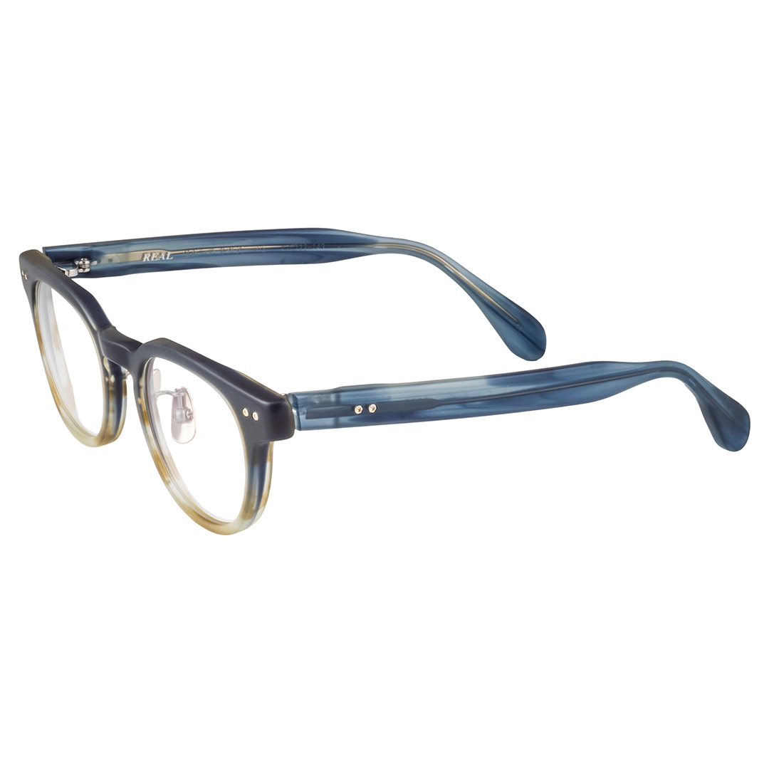 【 リアル メガネ タートル 】ＲＥＡＬ 温故知新 若狭 弐 カラー02  度無しブルーライトカットレンズ＆老眼レンズ対応 眼鏡 メガネフレーム 国産 鯖江製 [DU66-NT]