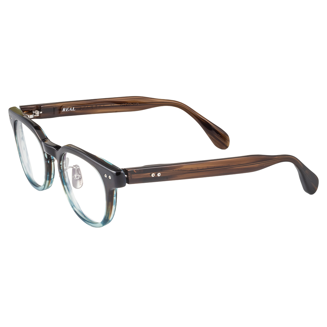 【 リアル メガネ タートル 】ＲＥＡＬ 温故知新 若狭 弐 カラー04  度無しブルーライトカットレンズ＆老眼レンズ対応 眼鏡 メガネフレーム 国産 鯖江製 [DU68-NT]