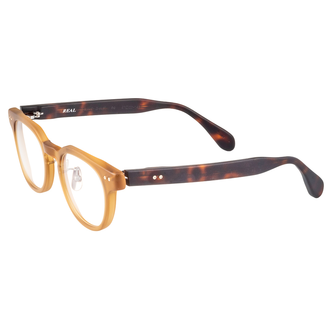 【 リアル メガネ タートル 】ＲＥＡＬ 温故知新 若狭 弐 カラー06  度無しブルーライトカットレンズ＆老眼レンズ対応 眼鏡 メガネフレーム 国産 鯖江製 [DU70-NT]