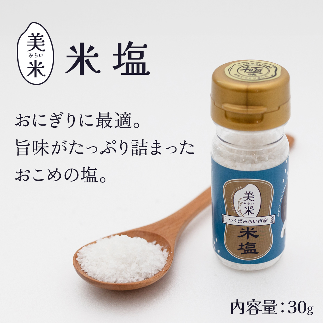 金の恵み米塩 美米～みらい～ 塩３種セット（米塩・籾殻塩カレー味・黒糖入りごまみそ塩） ソルト しお salt 食べ比べ 調味料 塩 セット 便利 料理 味付 アレンジ こだわり 天然 ミネラル 手づくり さかたの塩 おにぎり 米 コシヒカリ こしひかり 玄米 甘み 旨味[AI29-NT]