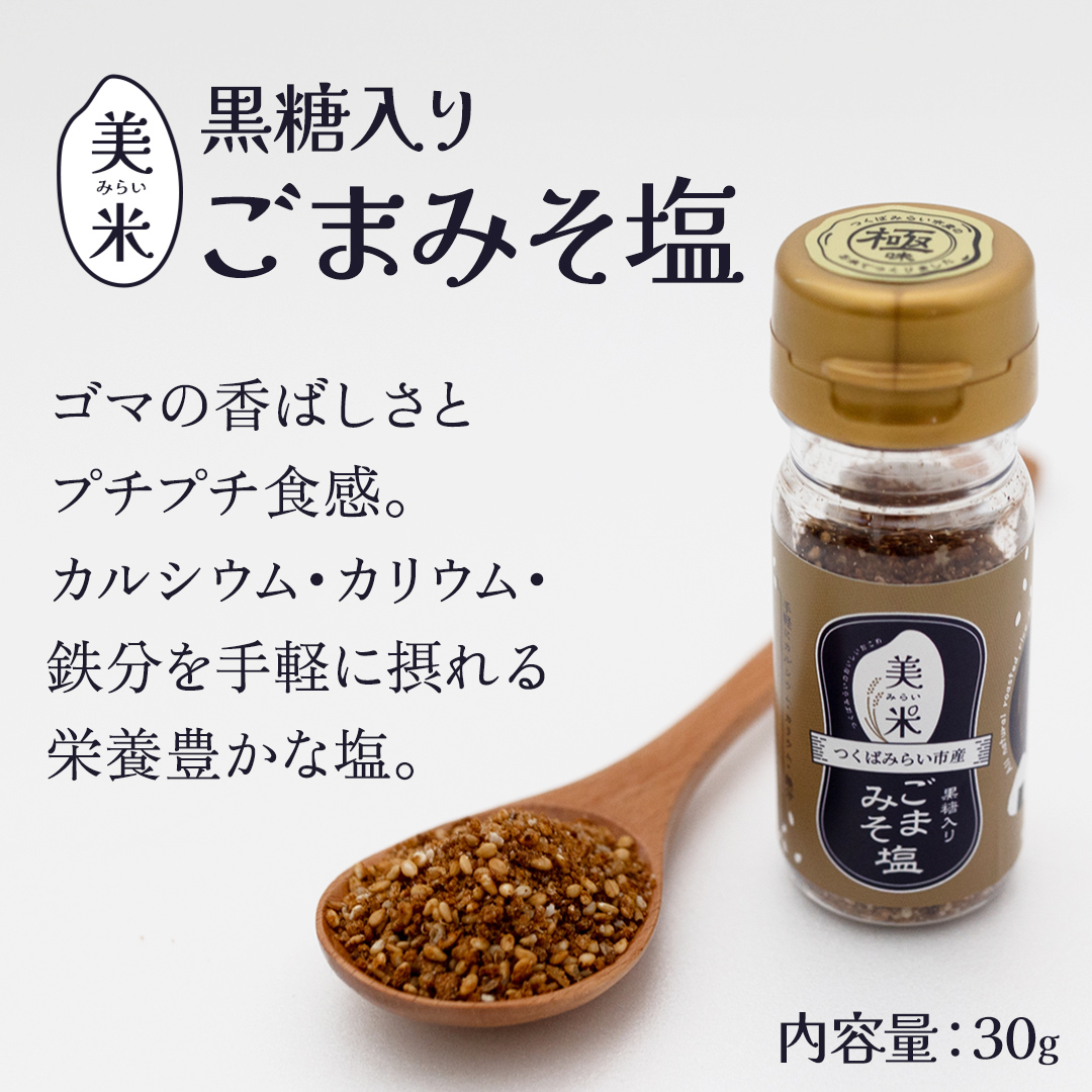 金の恵み米塩 美米～みらい～ 塩３種セット（米塩・籾殻塩カレー味・黒糖入りごまみそ塩） ソルト しお salt 食べ比べ 調味料 塩 セット 便利 料理 味付 アレンジ こだわり 天然 ミネラル 手づくり さかたの塩 おにぎり 米 コシヒカリ こしひかり 玄米 甘み 旨味[AI29-NT]