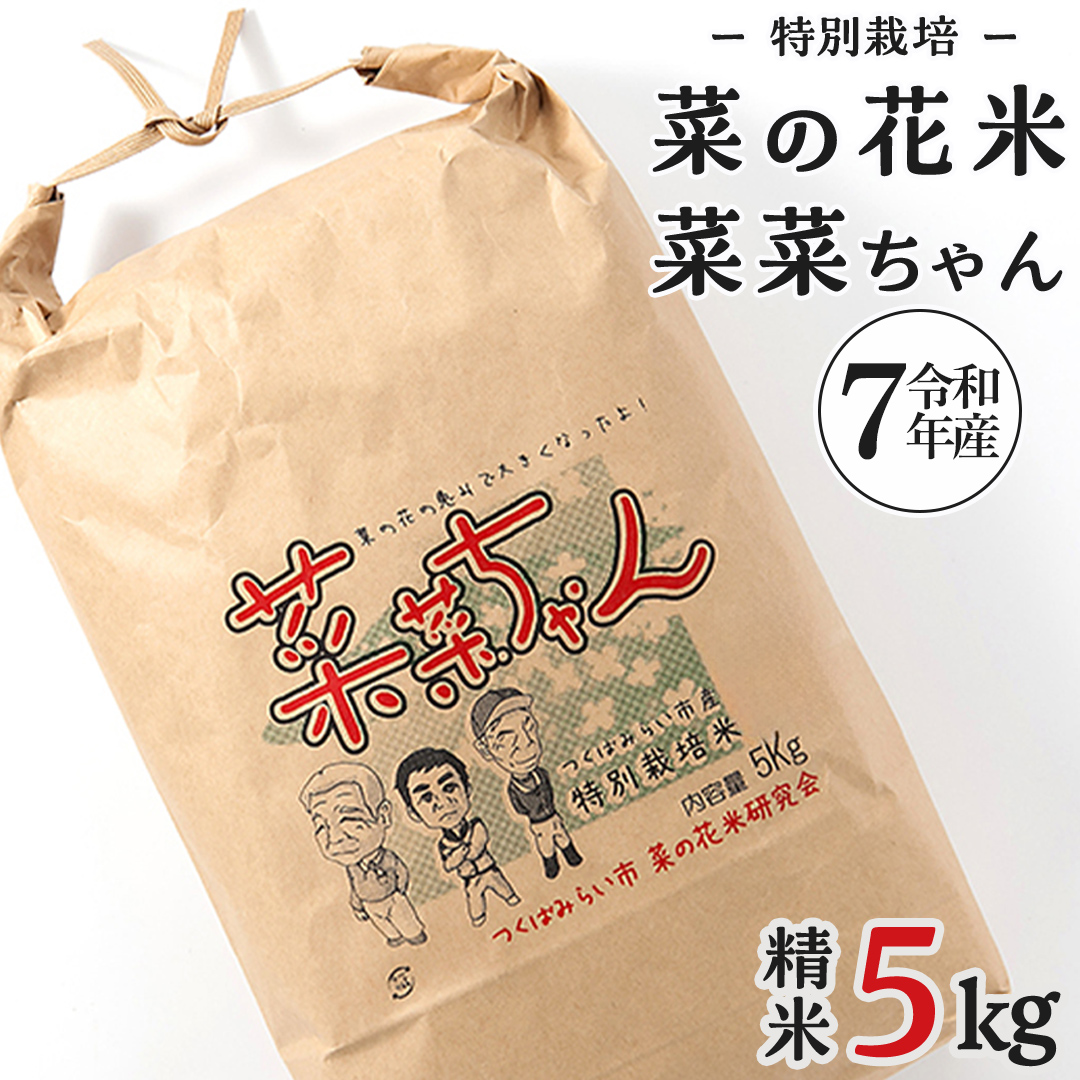 令和7年産 コシヒカリ ( 精米 5kg ) 特別栽培 菜の花米 「菜菜ちゃん」  米 こめ ごはん ご飯 白米 国産 茨城県産 新生活 プレゼント 新生活応援 必要なもの 便利 おすすめ 消耗品 一人暮らし 二人暮らし 必要 おいしい お土産 [H005-NT]