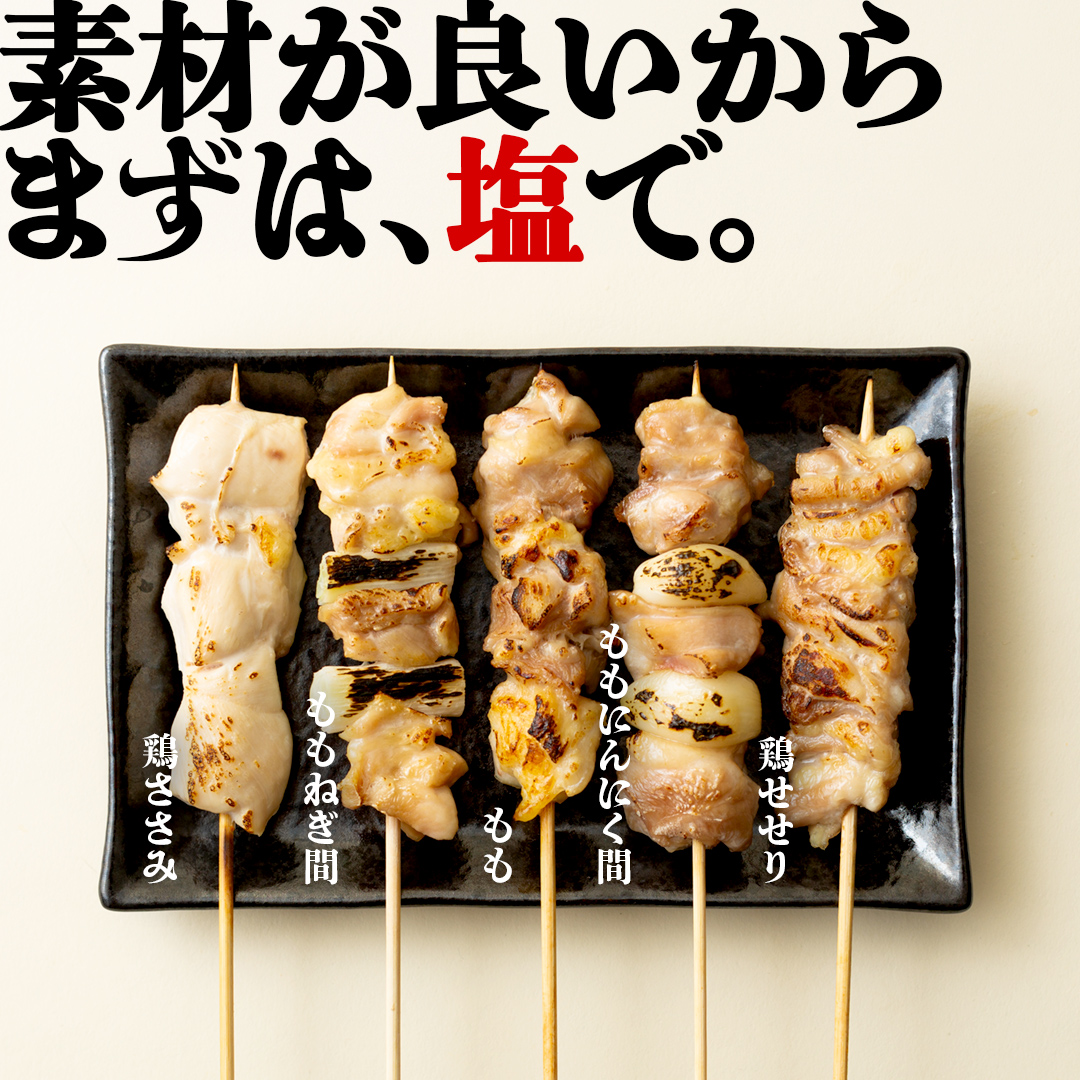 1本45g×100本！合計約4500g！ボリュームたっぷり、国産鶏 焼き鳥 5種100本 セット （各20本入り） 焼鳥 鶏肉 おかず おつまみ [AI12-NT]