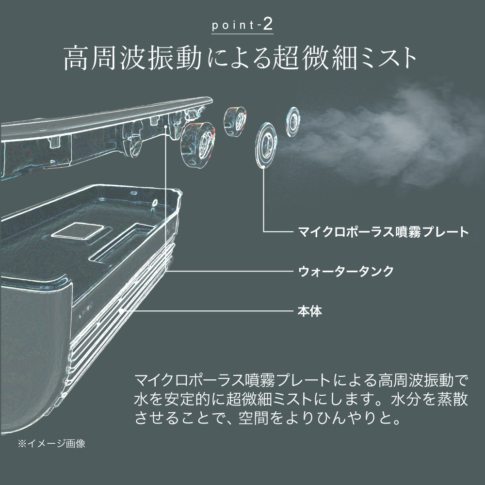 LAVINO クールエアーミスト (ブルーグレイ） LAVINO ラビーノ 空調 空調家電 家電 インテリア エアコン クーラー 暑さ対策 冷却 扇風機 [EV17-NT]