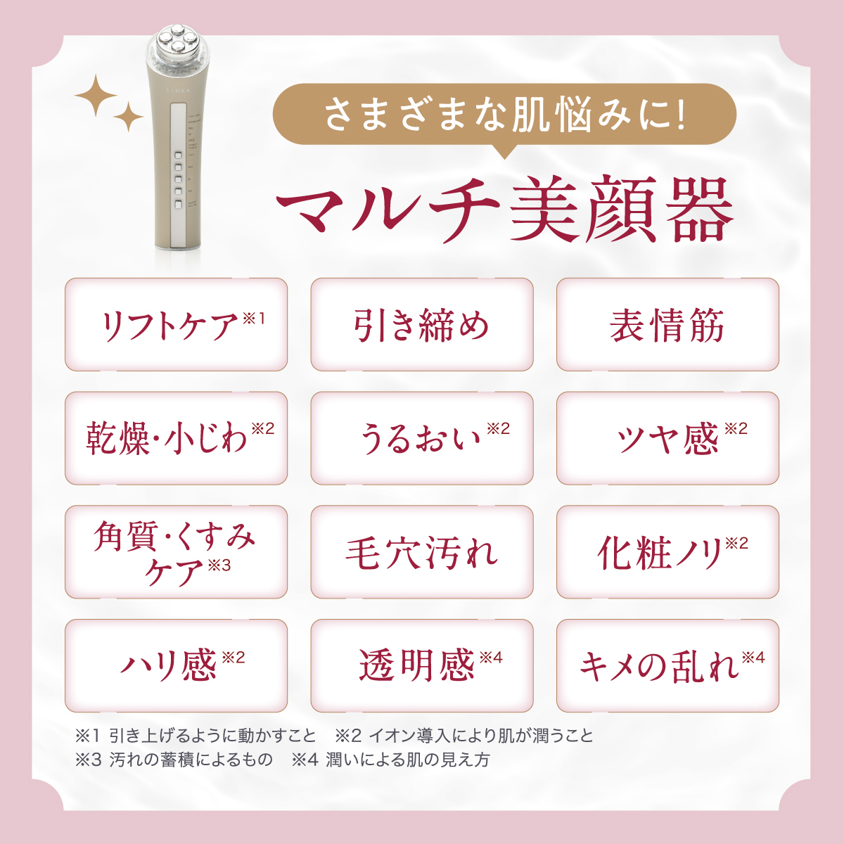 【母の日ギフト対応】 LINKA マルチフェイシャルトリートメント（複合美顔器） リンカ 美顔器 美容 エステ ギフト ラッピング 贈呈品 プレゼント 母の日 母の日準備 母の日ギフト [EV03-NT-md]