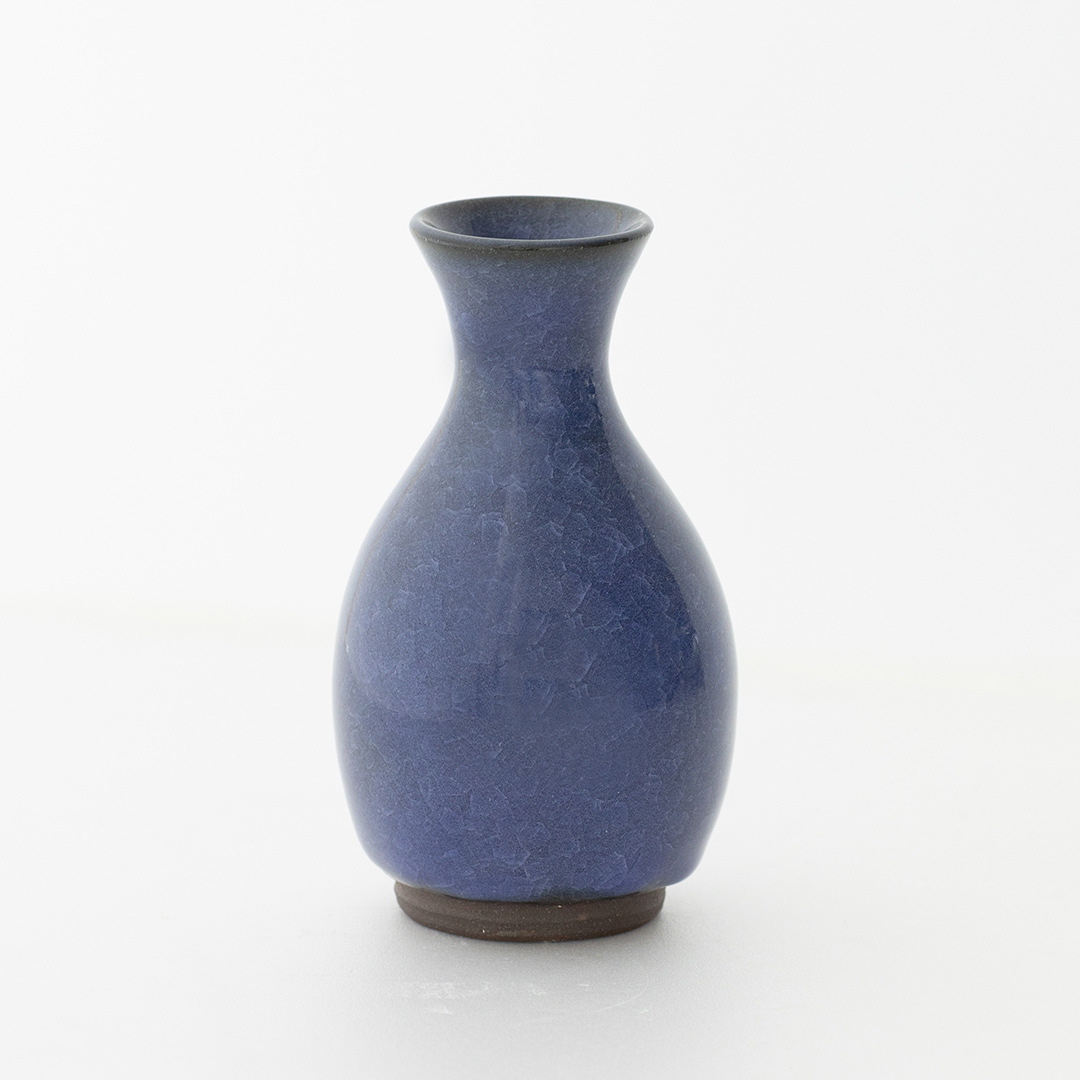 【氷裂貫入瑠璃青瓷】花器 （小野寺裕司 作） 径5.3cm×高さ16.2cm | 花 花瓶 陶器 陶芸 インテリア [EW36-NT]